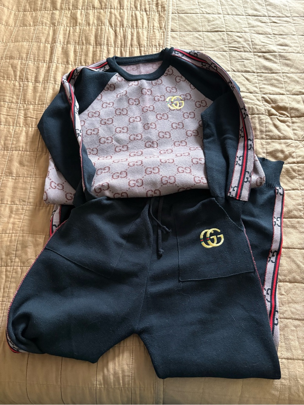 Black Sweatpants & Joggers with Gold Logo